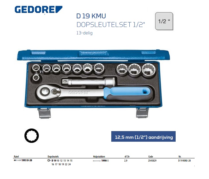 Dopsleutelset 1/2