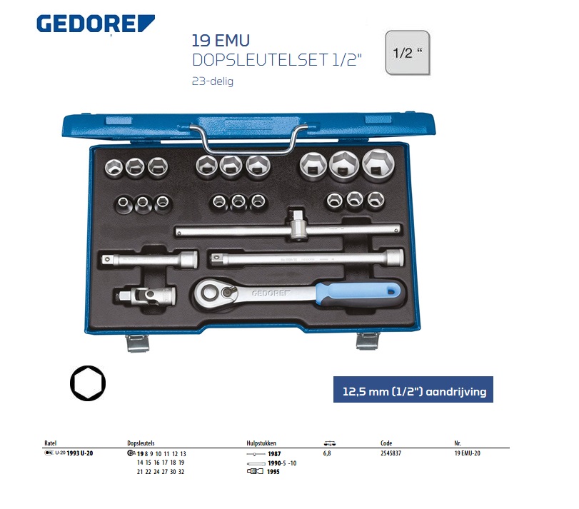 Dopsleutelset 1/2