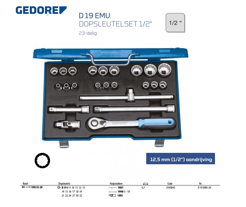 Dopsleutelset 1/2