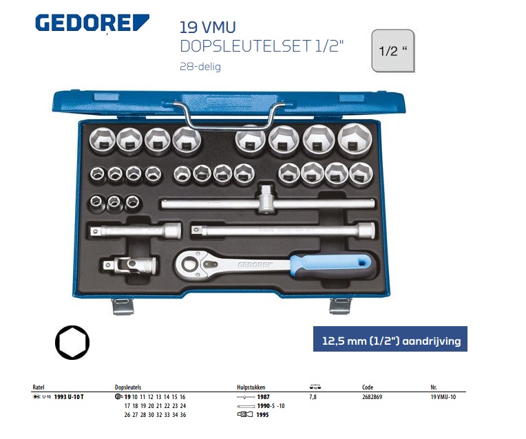 Dopsleutelset 1/2