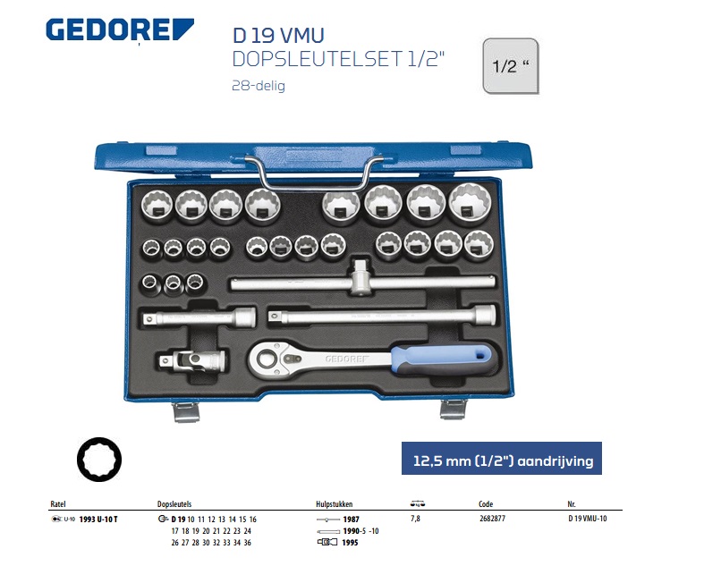 Dopsleutelset 1/2