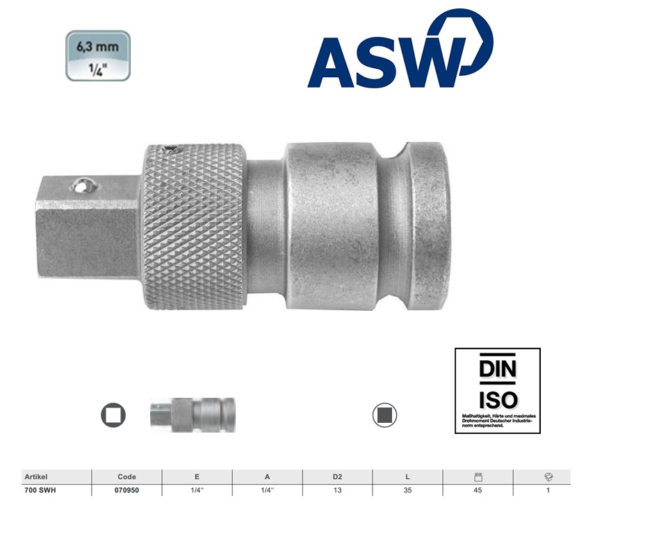 ASW Snelwisselhouder 3/8