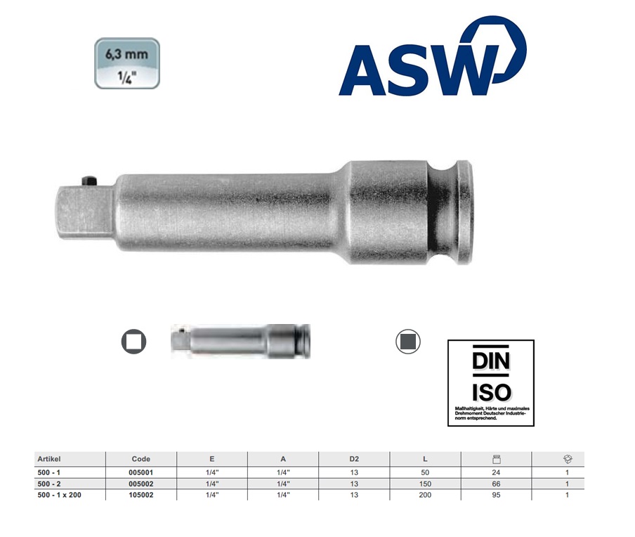 ASW Krachtverlengstuk 1/4