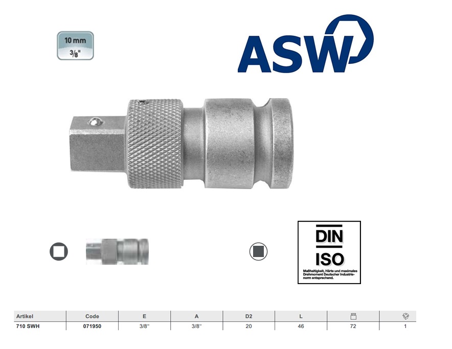 ASW Snelwisselhouder 3/8