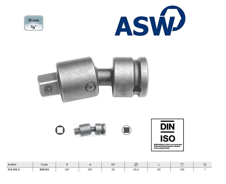 ASW Krachtkogelkoppeling 1/2