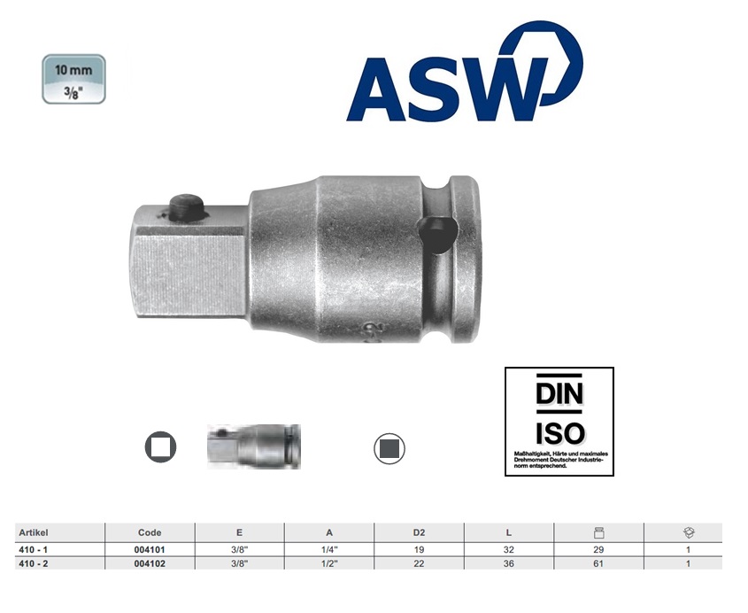 ASW Kracht-vergrotingsstuk 3/8