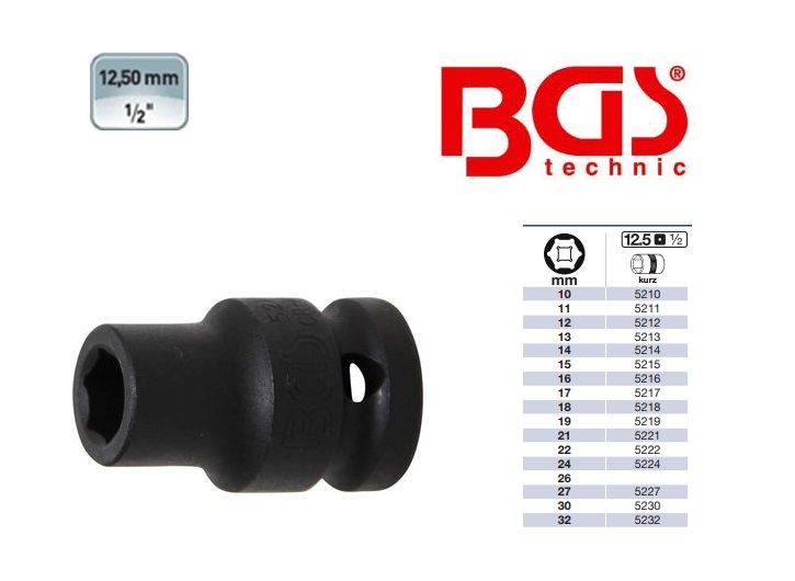 Kracht dopsleutel zeskant 12,5 mm (1/2