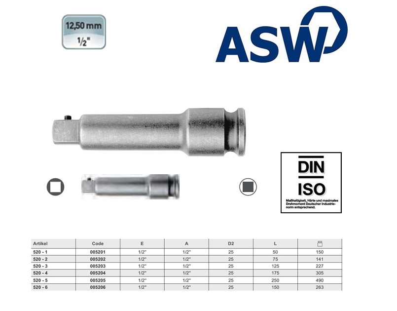 ASW Krachtverlengstuk 1/2