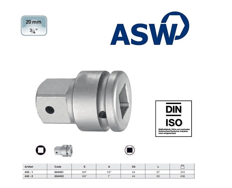 ASW Vergrotingsstuk 3/4