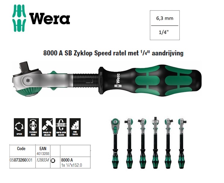Wera 8000 A SB Zyklop Speed Ratel