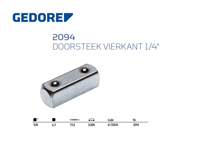 Gedore Verbindingsvierkant 2094 1/4