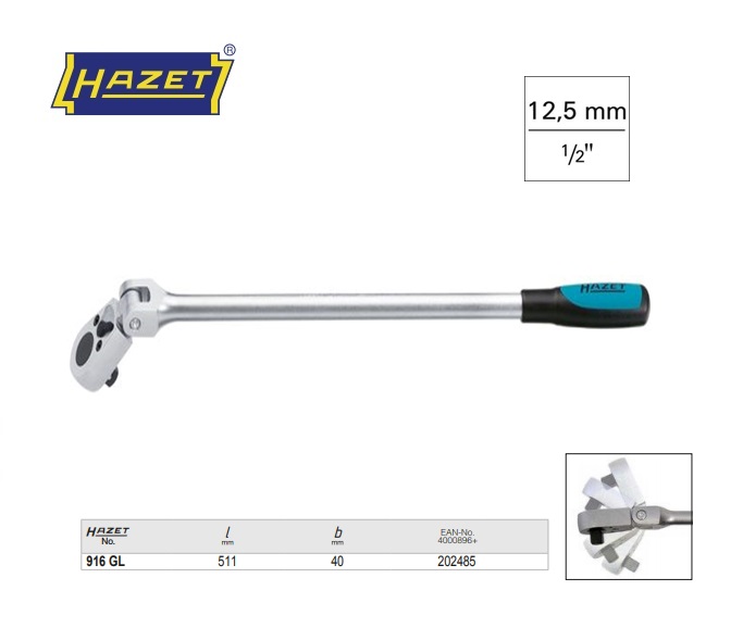 Hazet 916 GL Omschakelbare ratel 1/2