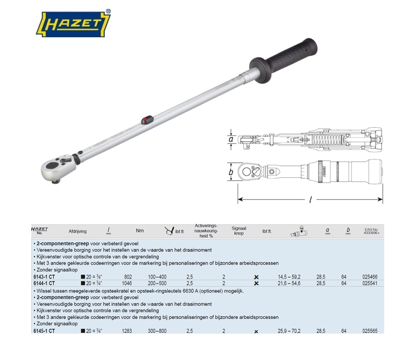 Momentsleutel 200-500Nm 14x18 6295-1CTCAL | DKMTools - DKM Tools