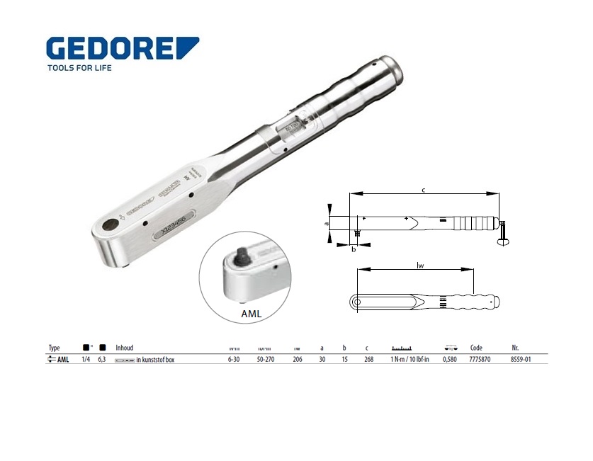 Momentsleutel DREMOMETER AM 1/4