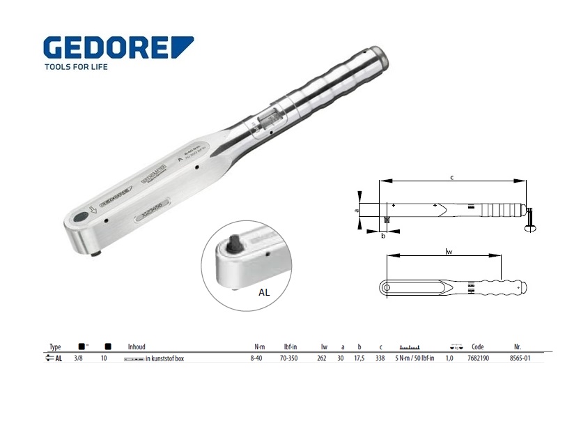 Momentsleutel DREMOMETER AL 3/8