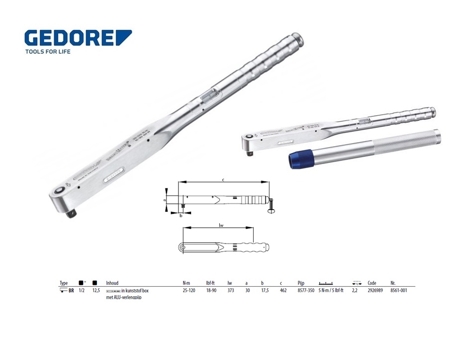 Momentsleutel DREMOMETER BR 1/2