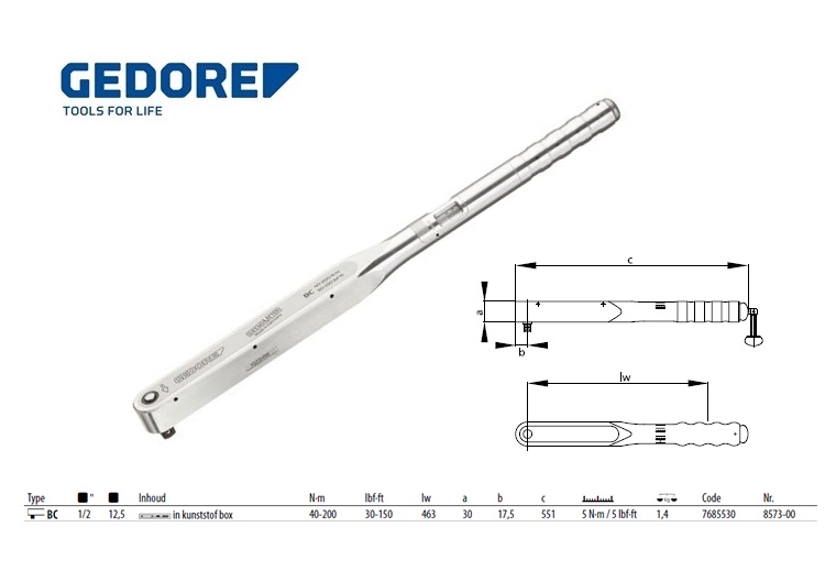 Momentsleutel DREMOMETER BC 1/2