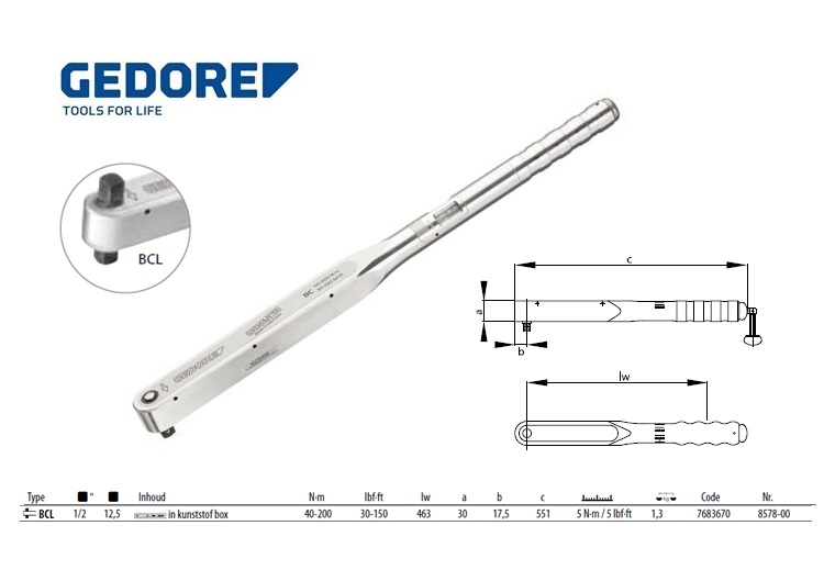 Momentsleutel DREMOMETER BCL 1/2