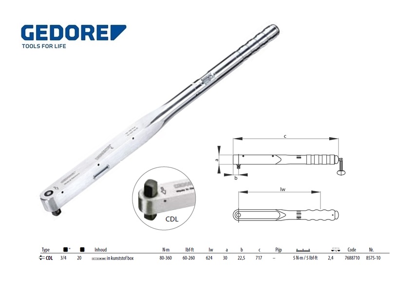 Momentsleutel DREMOMETER CDL 3/4