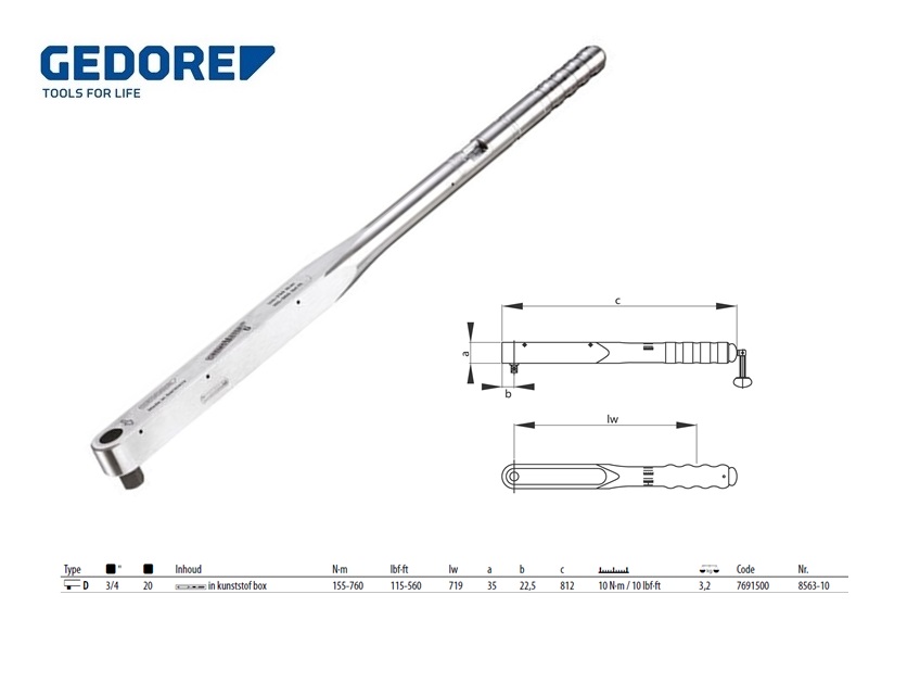 Momentsleutel DREMOMETER D 3/4