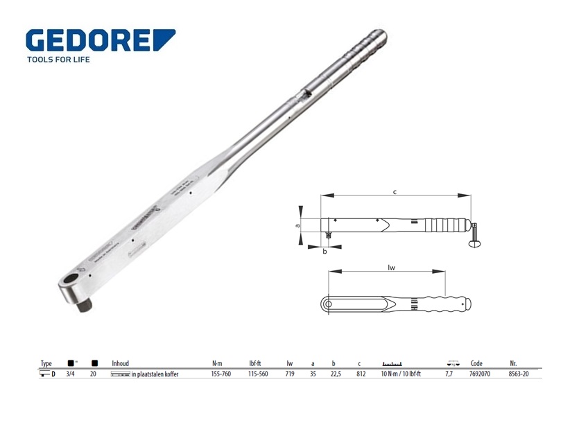 Momentsleutel DREMOMETER D 3/4