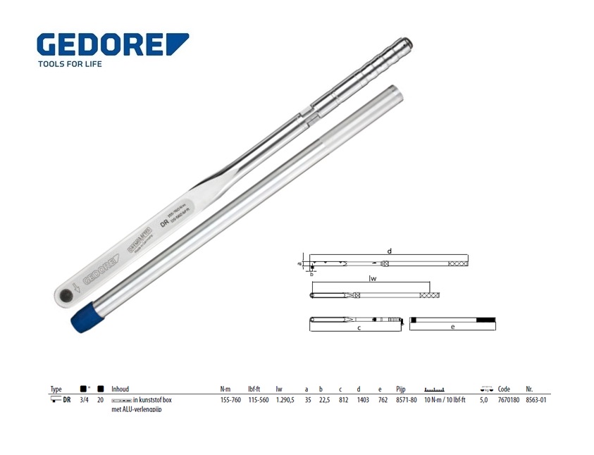 Momentsleutel DREMOMETER DR 3/4