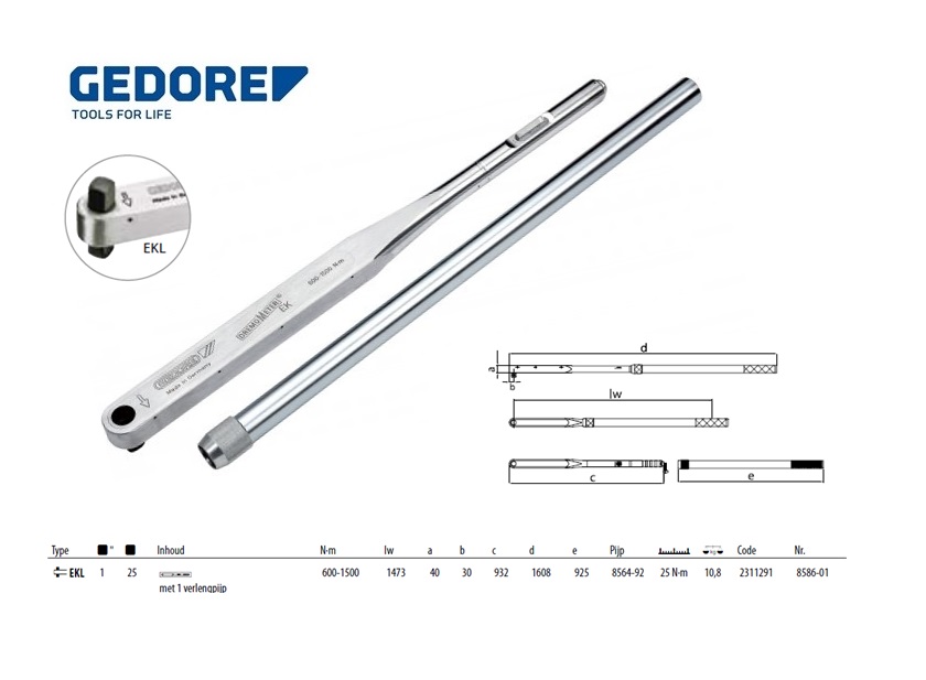 Momentsleutel DREMOMETER EKL 1