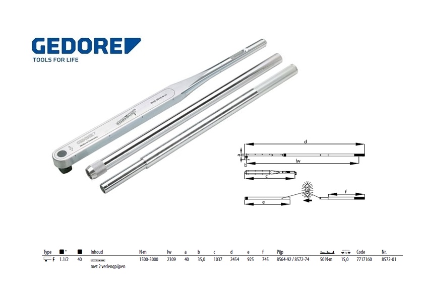 Momentsleutel DREMOMETER F 1.1/2