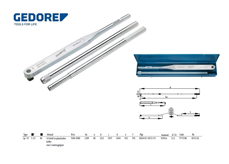 Momentsleutel DREMOMETER F 1.1/2