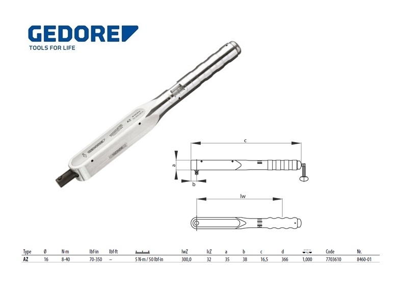 Momentsleutel DREMOMETER AZ 8-40 Nm