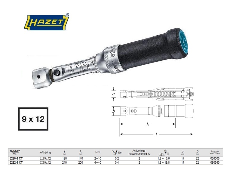 Momentsleutel 2-10Nm 9 x 12 6280-1CTCAL | DKMTools - DKM Tools