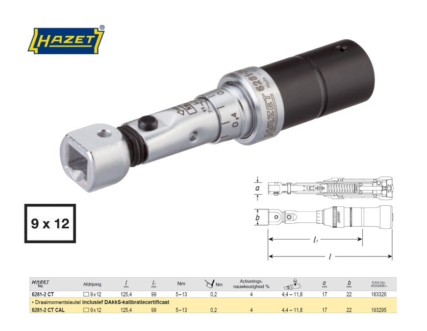 Momentsleutel 5-13Nm 9 x 12 6281-2CT