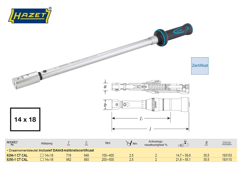 Momentsleutel 200-500Nm 14x18 6295-1CT | DKMTools - DKM Tools