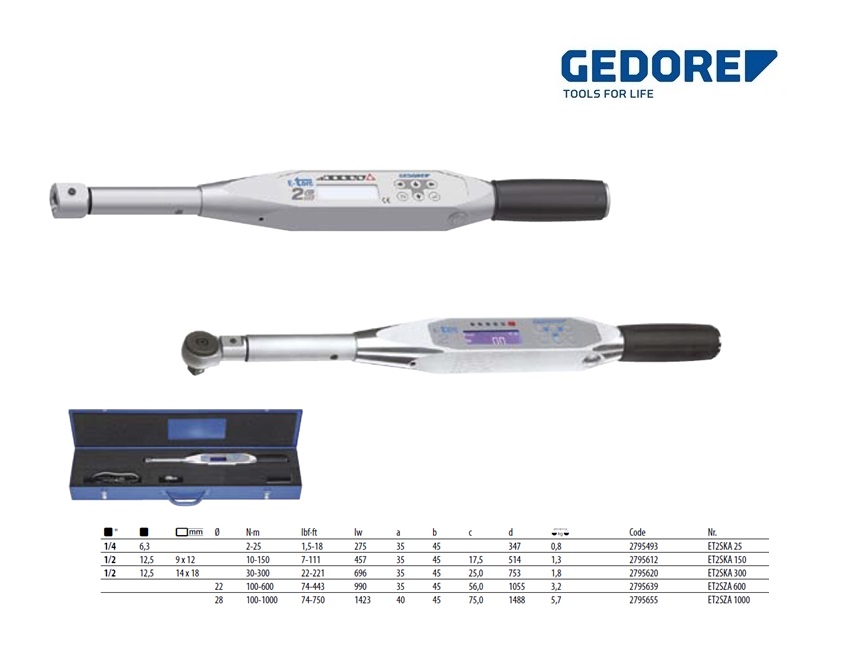 Elektronische momentsleutel 3-60 Nm, 3/8'', Sensotork 713R6 | DKMTools - DKM Tools