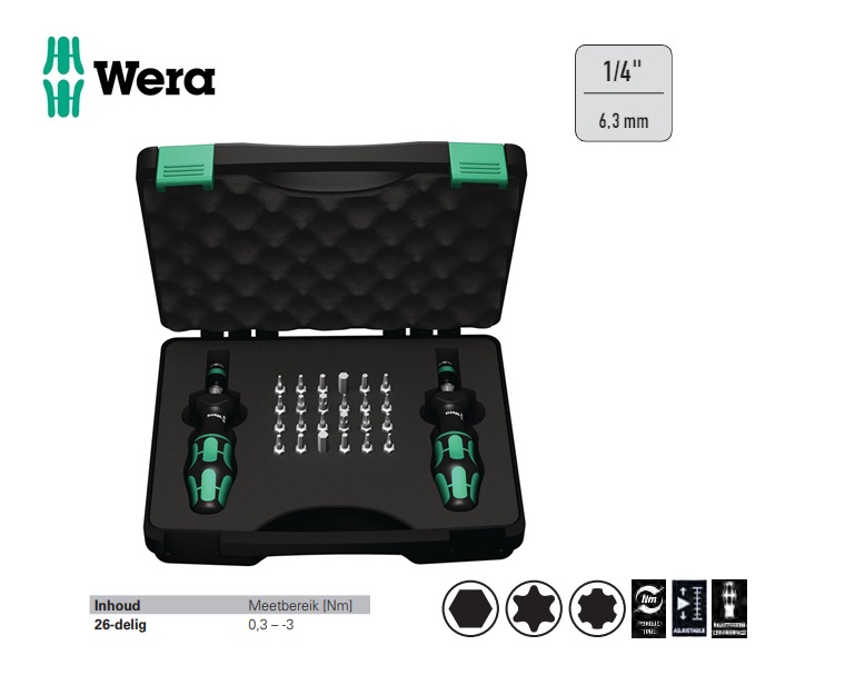 Wera 7440-41 Momentschroevendraaiers set 0,3-3 Nm 26-delig