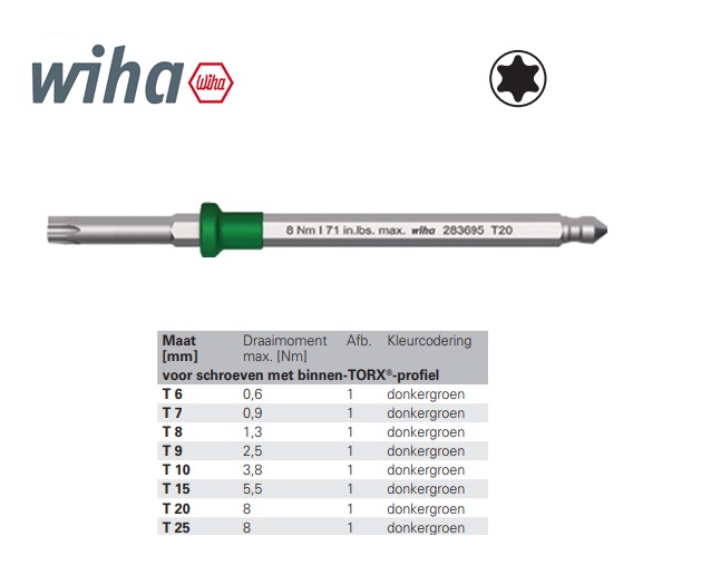 Wiha 388 Wisselschacht Torx T6