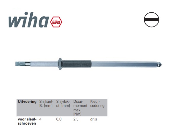 Wiha Wisselschacht sleufkop 4x0,8mm 175mm