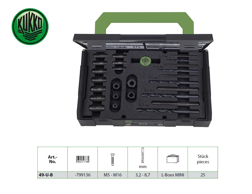 Boutuitdraaiers (25-dlg.) voor M5 - M16