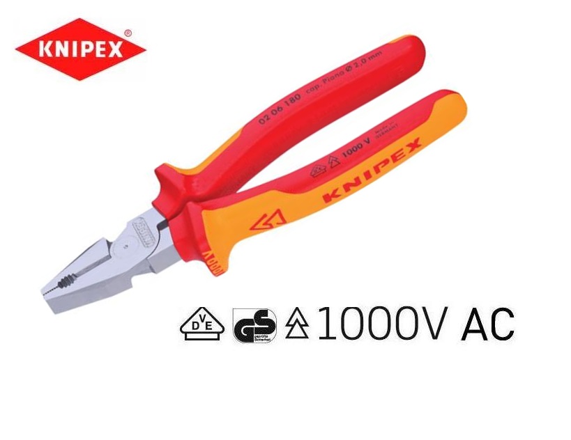 VDE Kracht combitang 180mm Knipex 02 06 180