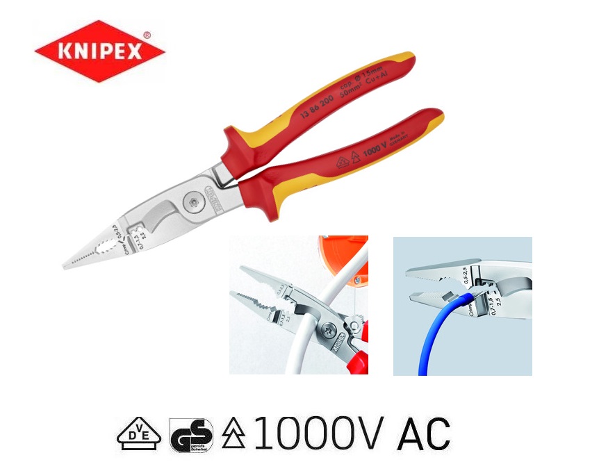 VDE Elektro-installatietang Knipex 13 96 200 | DKMTools - DKM Tools