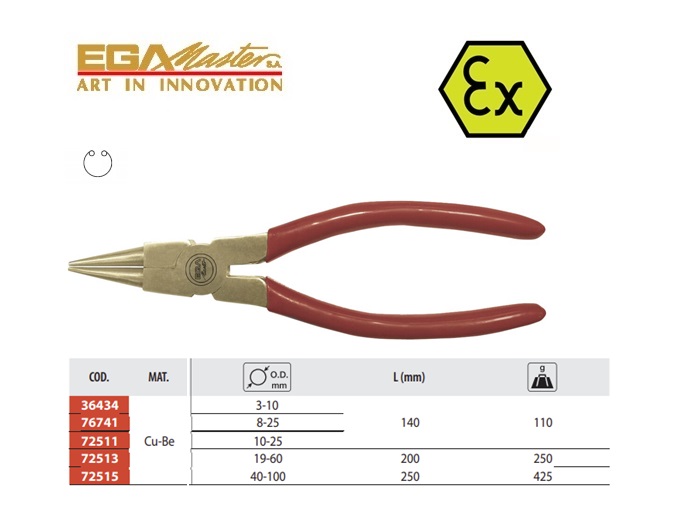 Vonkvrije Borgveertang buitenring 140 mm Ø 8-25 mm Cu-Be | DKMTools - DKM Tools