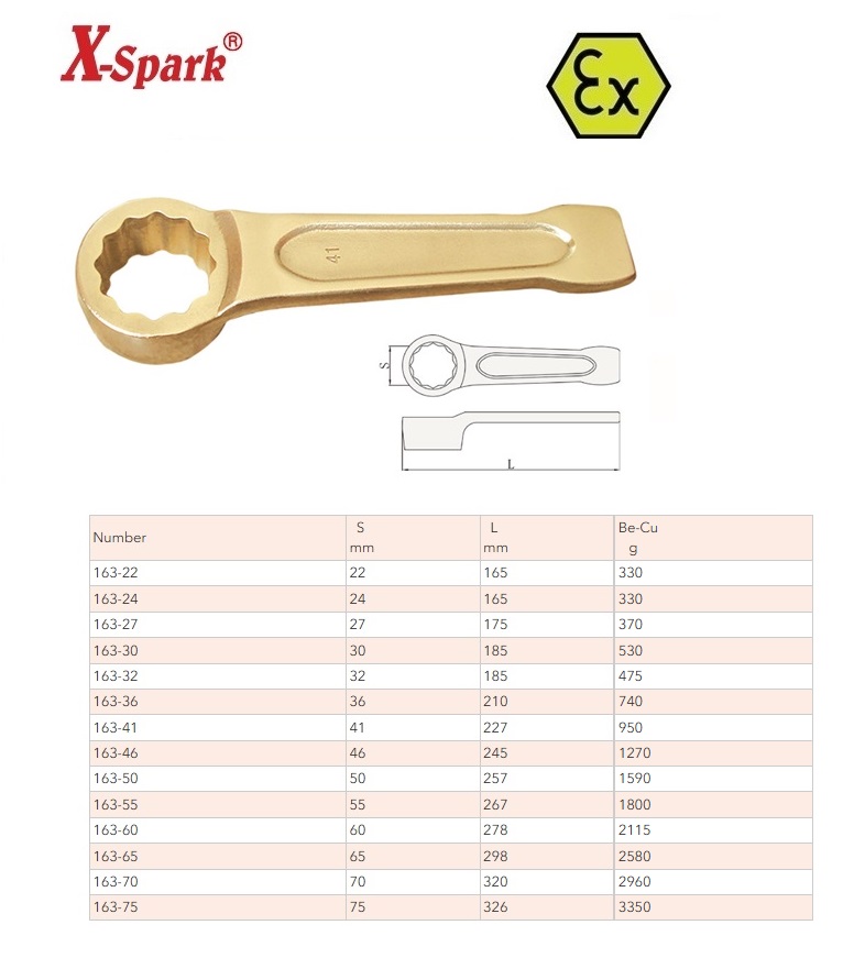 Vonkvrije Ringslagsleutel 70mm Cu-Be | DKMTools - DKM Tools