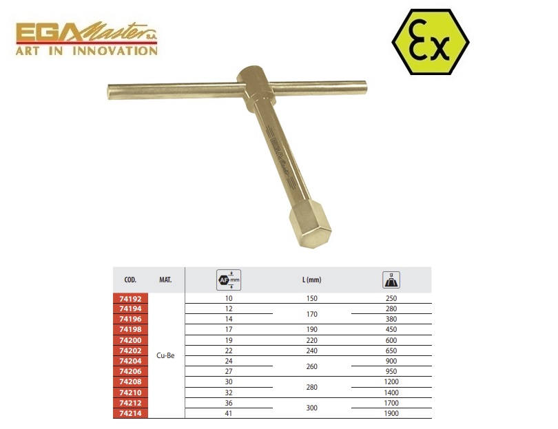 Vonkvrije t-zeshoekige sleutel 24 mm Al-Bron | DKMTools - DKM Tools