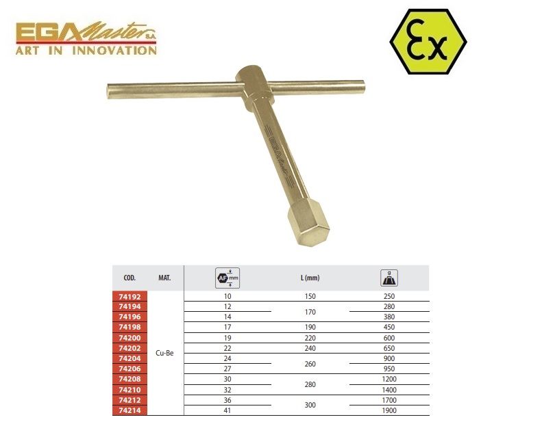 Vonkvrije t-zeshoekige sleutel 30 mm Al-Bron | DKMTools - DKM Tools