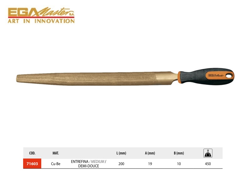 Vonkvrije Half Ronde Handvijl 200 mm Cu-Be