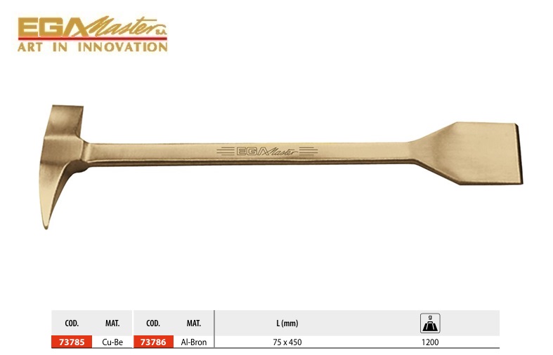 Vonkvrije Schraper Pick en Scaler 75 x 450 mm Cu-Be