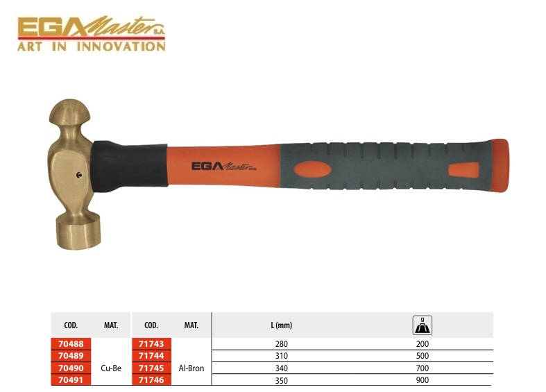 Vonkvrije Kogelhamer Hickory Handvat 700 g Cu-Be | DKMTools - DKM Tools