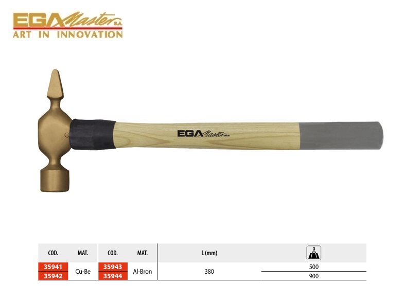 Vonkvrije Ingenieur Cross Pein Hammer Hickory 500 g Cu-Be