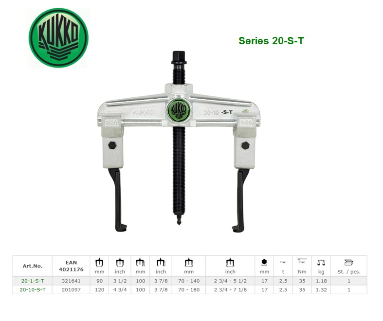 KUKKO Universele poelietrekker tweearmig met extreem dunne trekhaken 90x1