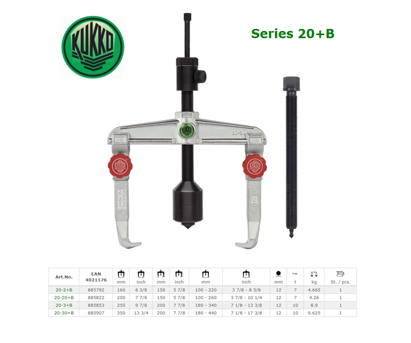 2-armige universele trekker met instelbare spandiepte en lange hydraulische spinde 650x300-500mm | DKMTools - DKM Tools